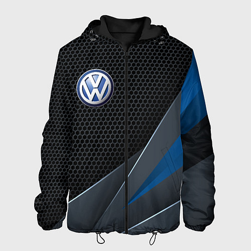 Мужская куртка Фольцваген - синяя броня / 3D-Черный – фото 1