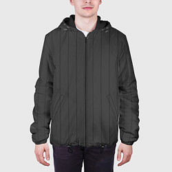 Куртка с капюшоном мужская Насыщенный серый полосатый, цвет: 3D-черный — фото 2