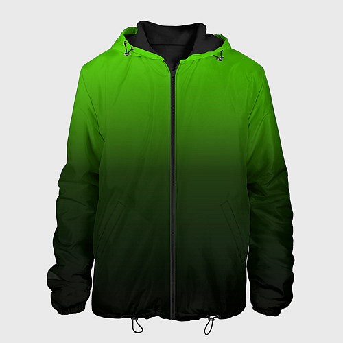 Мужская куртка Градиент ядовитый зеленый - черный / 3D-Черный – фото 1