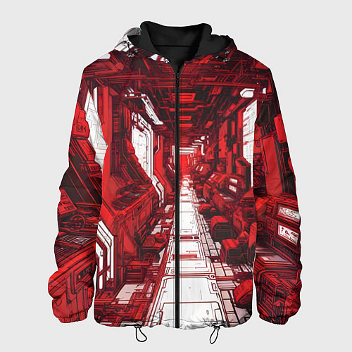 Мужская куртка Красная комната киберпанк / 3D-Черный – фото 1