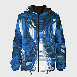 Куртка с капюшоном мужская Синяя комната киберпанк, цвет: 3D-черный