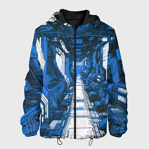Мужская куртка Синяя комната киберпанк / 3D-Черный – фото 1