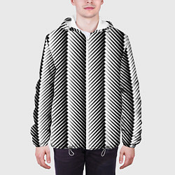 Куртка с капюшоном мужская Геометрический узор в елочку, цвет: 3D-белый — фото 2