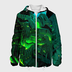 Куртка с капюшоном мужская Зелёный город, цвет: 3D-белый