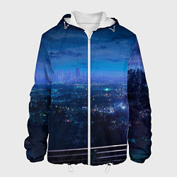 Куртка с капюшоном мужская Синий город, цвет: 3D-белый