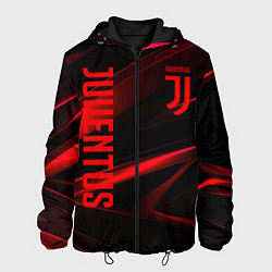 Куртка с капюшоном мужская Juventus black red logo, цвет: 3D-черный
