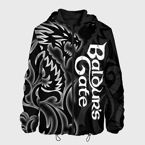 Мужская куртка Балдурс гейт 3 - черный дракон / 3D-Черный – фото 1