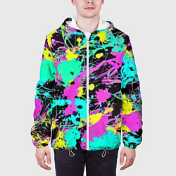 Куртка с капюшоном мужская Красочная композиция - мода, цвет: 3D-белый — фото 2