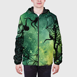 Куртка с капюшоном мужская Мрачный паук, цвет: 3D-черный — фото 2