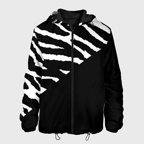 Мужская куртка Полосы зебры с черным / 3D-Черный – фото 1