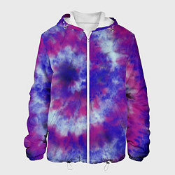 Куртка с капюшоном мужская Tie-Dye дизайн, цвет: 3D-белый