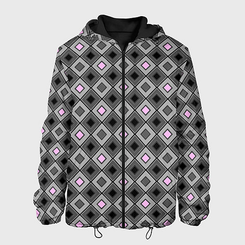 Мужская куртка Серо - розовый геометрический узор / 3D-Черный – фото 1