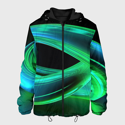 Мужская куртка Green lines abstract / 3D-Черный – фото 1