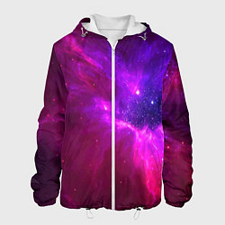 Куртка с капюшоном мужская Бескрайнее космическое пространство - галактика, цвет: 3D-белый