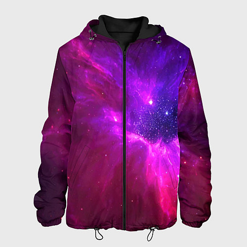 Мужская куртка Бескрайнее космическое пространство - галактика / 3D-Черный – фото 1