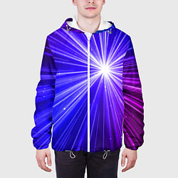 Куртка с капюшоном мужская Космическое свечение, цвет: 3D-белый — фото 2