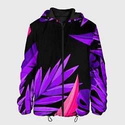 Куртка с капюшоном мужская Floral composition - neon, цвет: 3D-черный