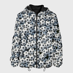 Куртка с капюшоном мужская Узор с мячиками, цвет: 3D-черный