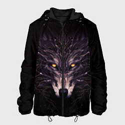 Куртка с капюшоном мужская Волк в кромешной темноте, цвет: 3D-черный