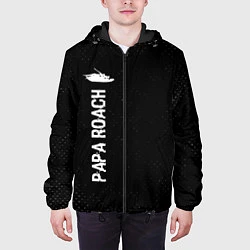 Куртка с капюшоном мужская Papa Roach glitch на темном фоне: по-вертикали, цвет: 3D-черный — фото 2