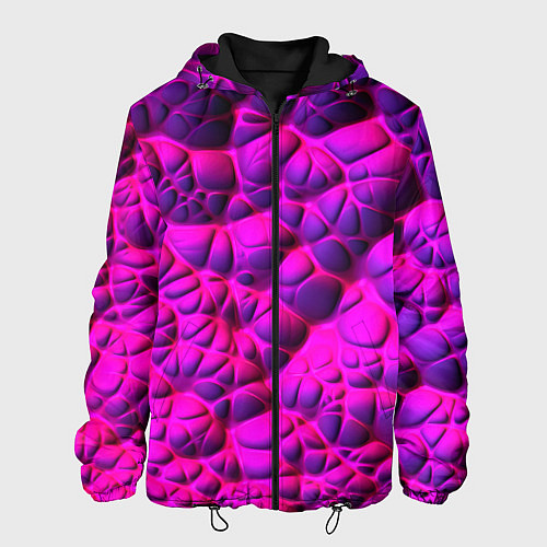 Мужская куртка Объемная розовая текстура / 3D-Черный – фото 1