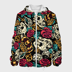Куртка с капюшоном мужская A pattern for a hipster, цвет: 3D-белый