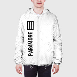 Куртка с капюшоном мужская Paramore glitch на светлом фоне: по-вертикали, цвет: 3D-белый — фото 2