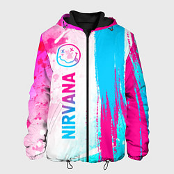 Куртка с капюшоном мужская Nirvana neon gradient style: по-вертикали, цвет: 3D-черный