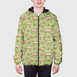 Куртка с капюшоном мужская Фермерские животные, цвет: 3D-черный — фото 2