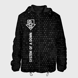 Куртка с капюшоном мужская System of a Down glitch на темном фоне: по-вертика, цвет: 3D-черный