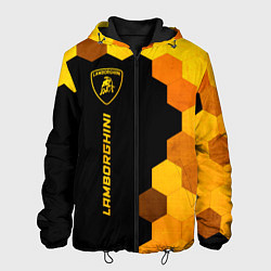 Куртка с капюшоном мужская Lamborghini - gold gradient: по-вертикали, цвет: 3D-черный