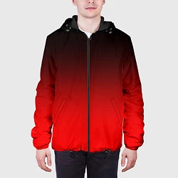Куртка с капюшоном мужская Градиент: от черного до ярко-красного, цвет: 3D-черный — фото 2