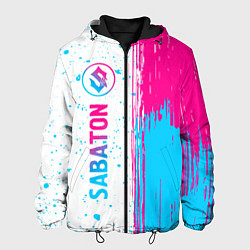 Куртка с капюшоном мужская Sabaton neon gradient style: по-вертикали, цвет: 3D-черный