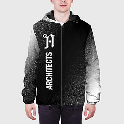 Куртка с капюшоном мужская Architects glitch на темном фоне: по-вертикали, цвет: 3D-черный — фото 2