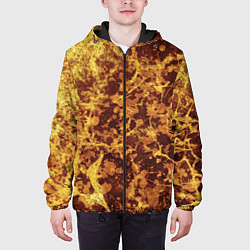 Куртка с капюшоном мужская Абстракция - желтый антрацит, цвет: 3D-черный — фото 2