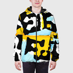 Куртка с капюшоном мужская Абстрактная композиция, цвет: 3D-черный — фото 2