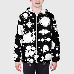 Куртка с капюшоном мужская Фантазийный космический паттерн, цвет: 3D-белый — фото 2