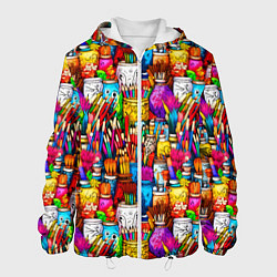 Куртка с капюшоном мужская Набор художника, цвет: 3D-белый