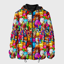 Куртка с капюшоном мужская Набор художника, цвет: 3D-черный