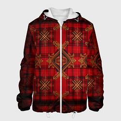 Куртка с капюшоном мужская Красная шотландская клетка royal stewart, цвет: 3D-белый