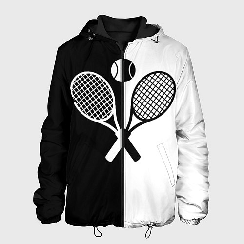Мужская куртка Теннис - чёрно белое / 3D-Черный – фото 1