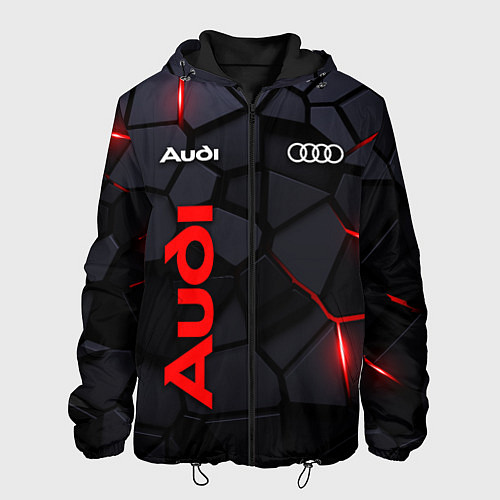 Мужская куртка Audi черные плиты с эффектом свечения / 3D-Черный – фото 1