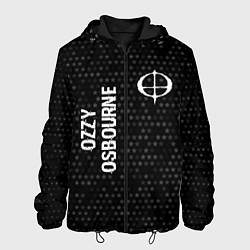 Мужская куртка Ozzy Osbourne glitch на темном фоне вертикально