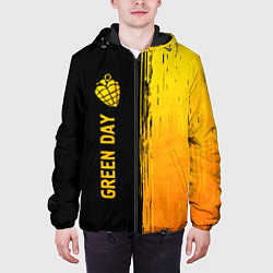 Куртка с капюшоном мужская Green Day - gold gradient по-вертикали, цвет: 3D-черный — фото 2