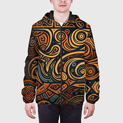 Куртка с капюшоном мужская Узор в викингском стиле, цвет: 3D-черный — фото 2
