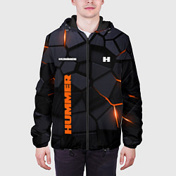 Куртка с капюшоном мужская Hummer - плиты с эффектом свечения, цвет: 3D-черный — фото 2