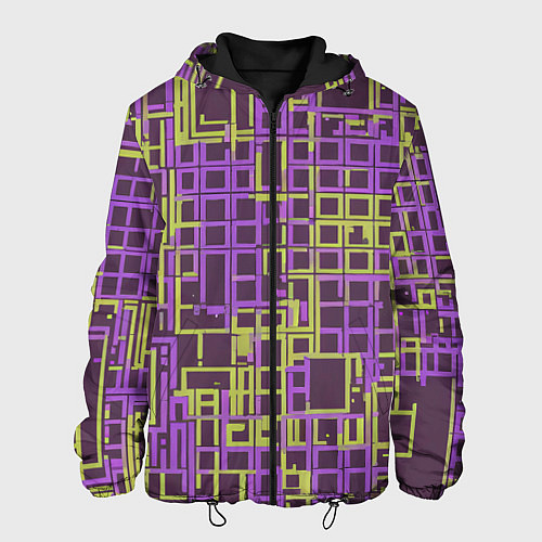 Мужская куртка Разноцветные толстые линии / 3D-Черный – фото 1