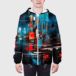 Куртка с капюшоном мужская Городская абстракция, цвет: 3D-белый — фото 2