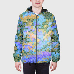 Куртка с капюшоном мужская Разноцветный витраж, цвет: 3D-черный — фото 2