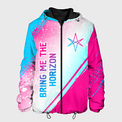 Куртка с капюшоном мужская Bring Me the Horizon neon gradient style вертикаль, цвет: 3D-черный